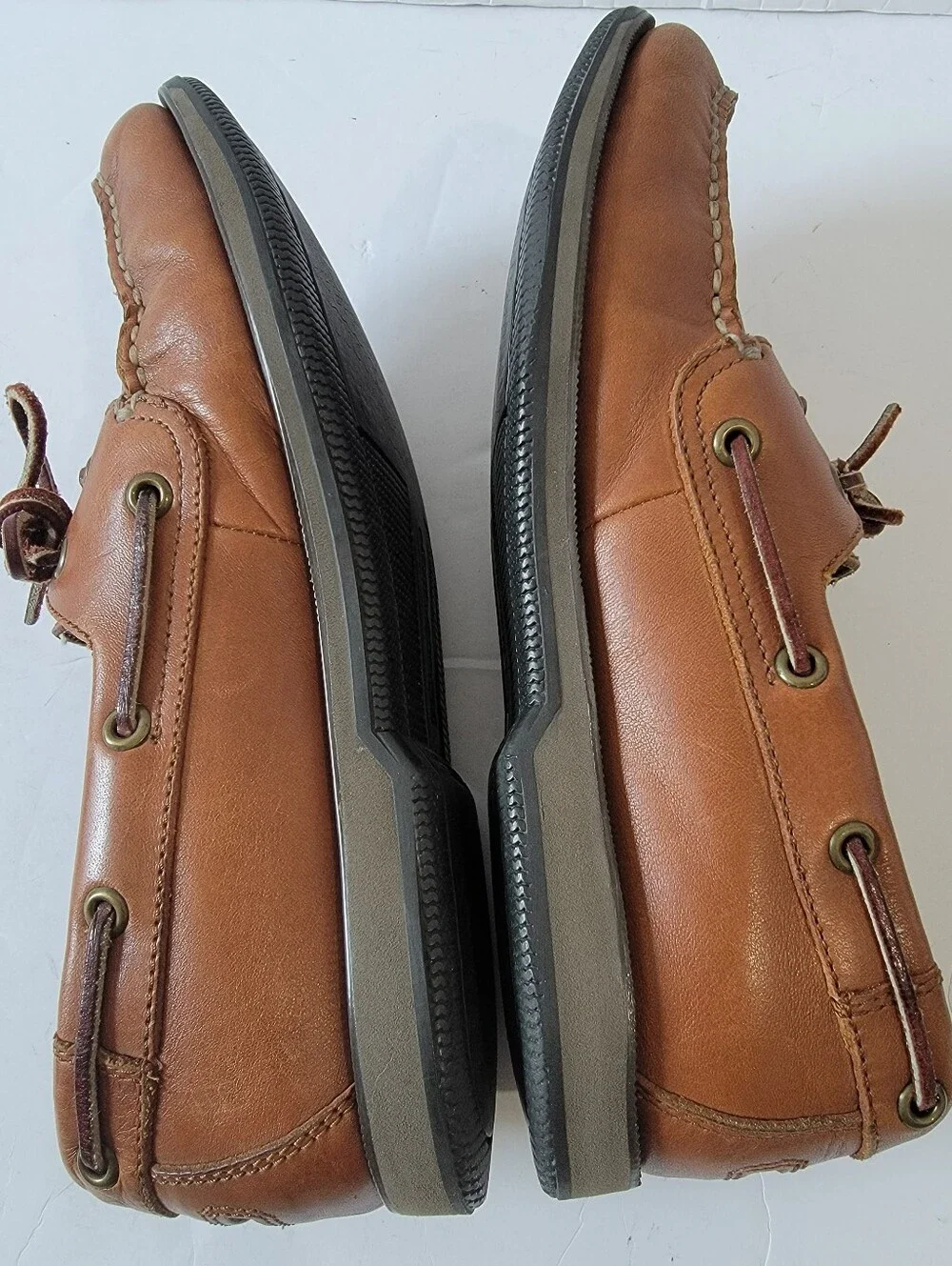 Rockport Mens Brown Boat Shoes Sz 9.5M Leather Classic Moc Toe Casual Comfort